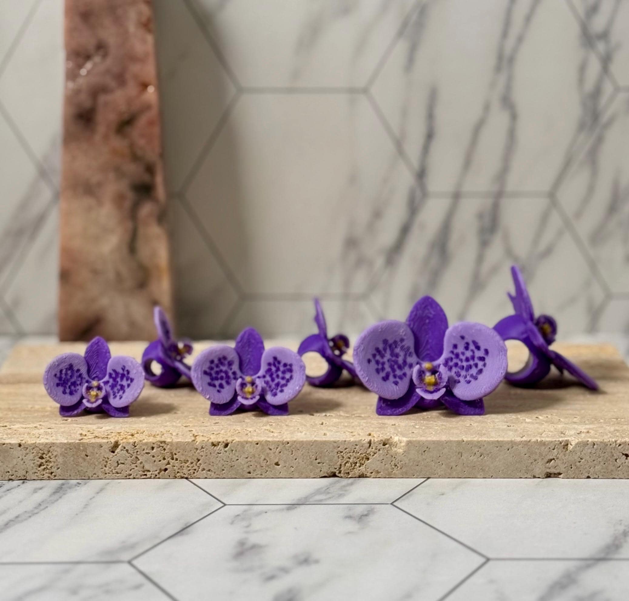 Set of 4 Orchid Beads for Unique Hairstyle Accents - Vibrant Colors