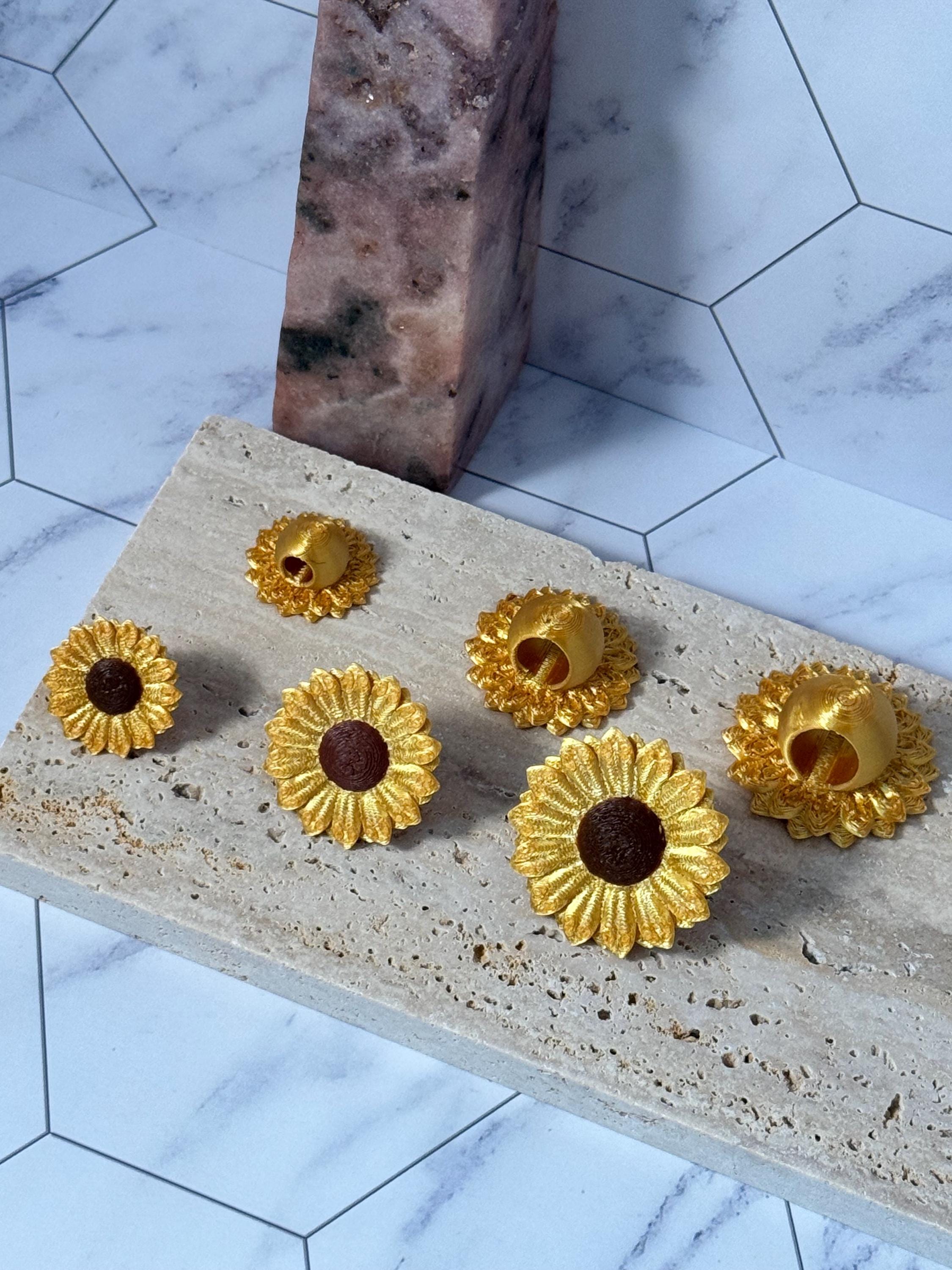 Sunflower Beads (Set of 4)