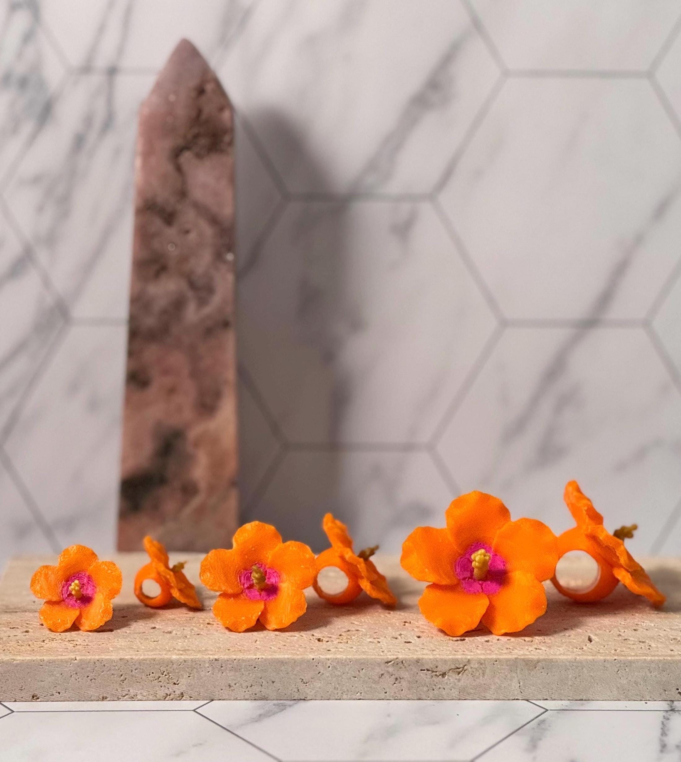Hibiscus Beads (Set of 4)