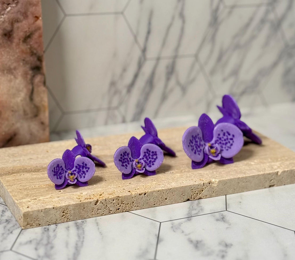 Set of 4 Orchid Beads for Unique Hairstyle Accents - Vibrant Colors