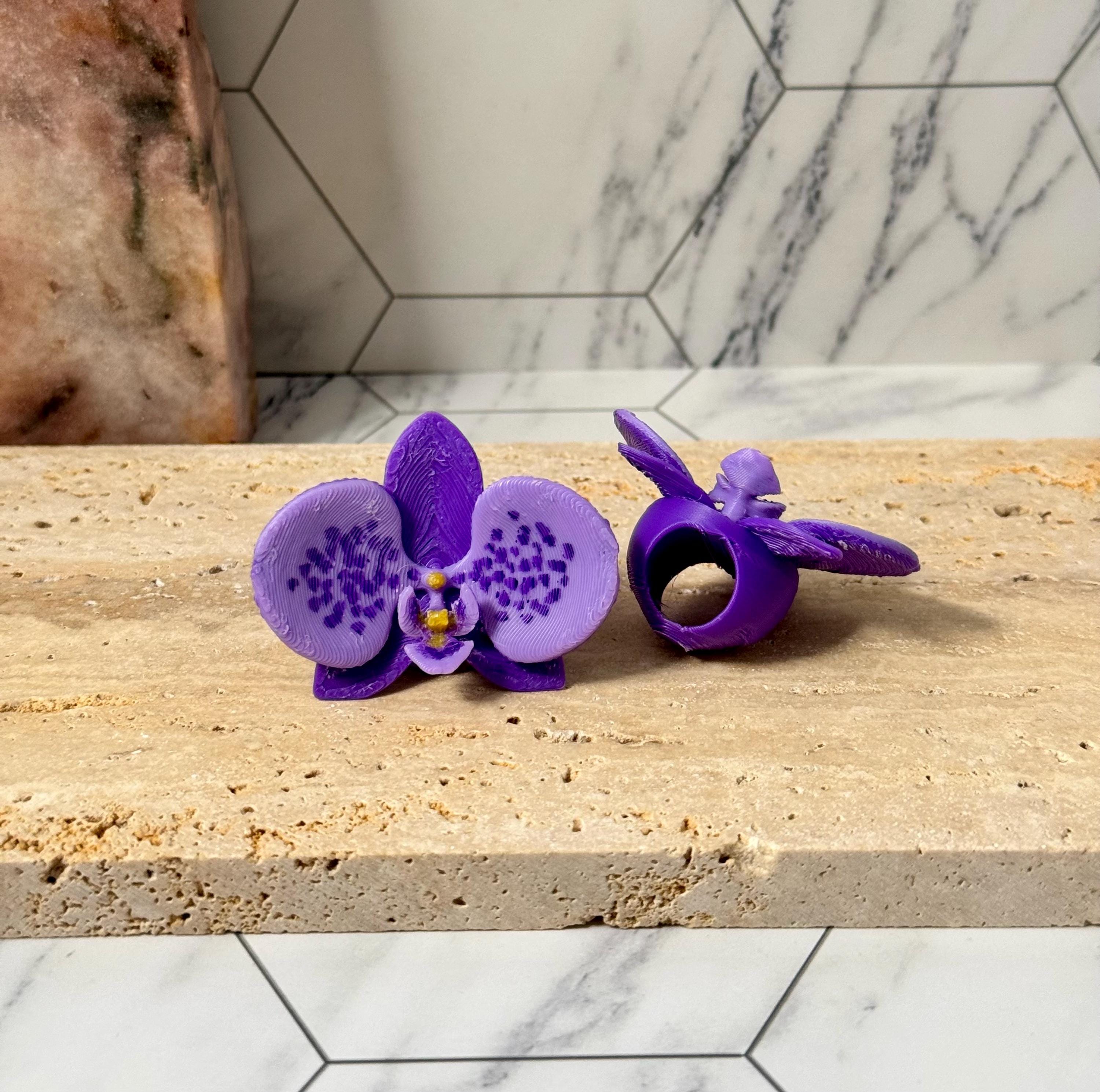 Set of 4 Orchid Beads for Unique Hairstyle Accents - Vibrant Colors