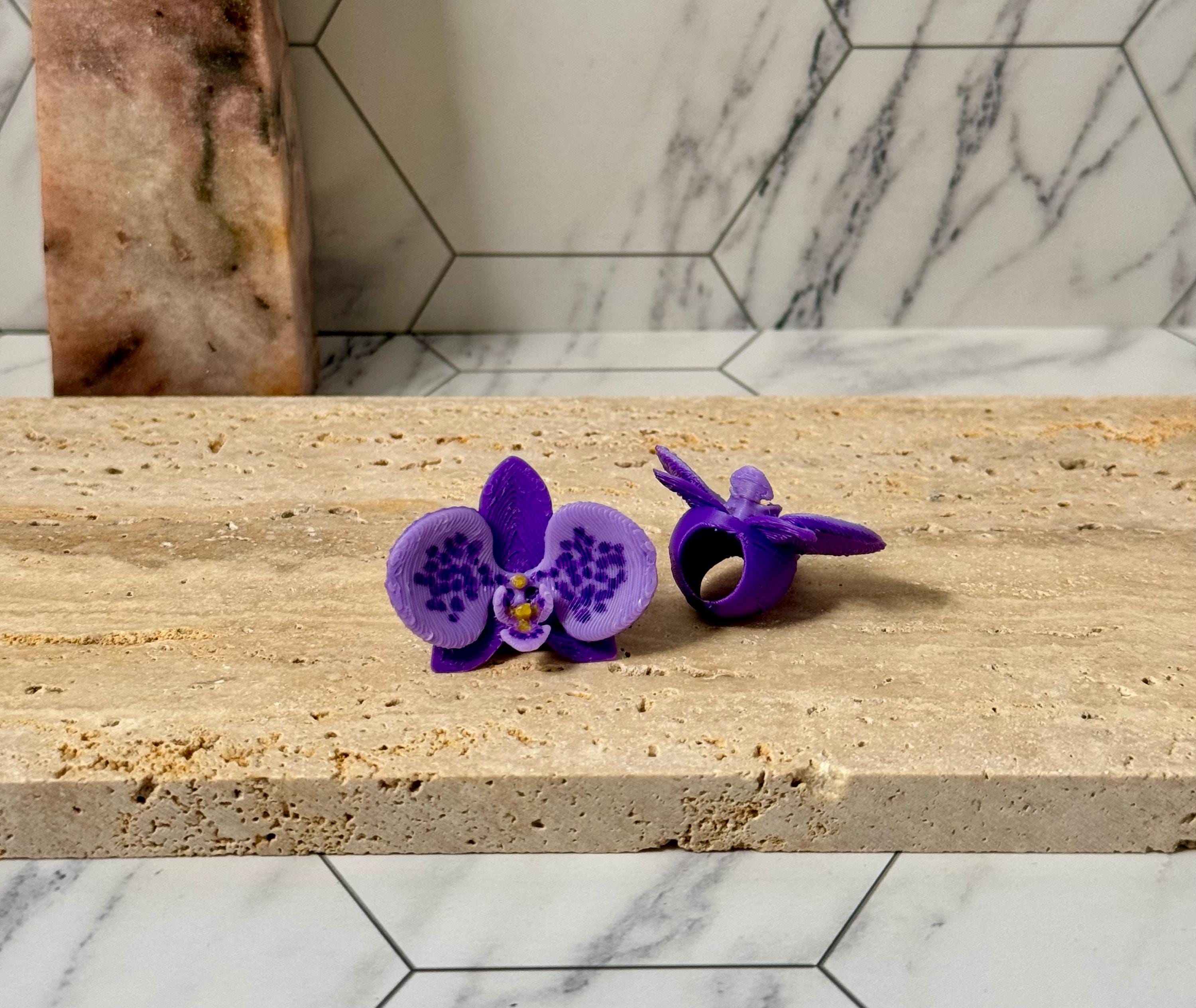 Set of 4 Orchid Beads for Unique Hairstyle Accents - Vibrant Colors